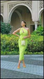 Nora Fatehi with her emerald green bodycon