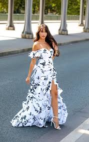 Nora Fatehi with her side cut floral dress