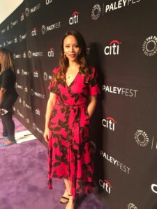 Melissa O'neil with her floral print