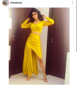 Mouni Roy with her golden goddess outfit