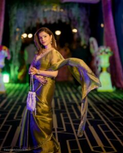 Rubina Dilaik sexy in golden dress