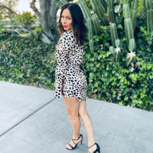 Angelah Johnson sexy flair dress