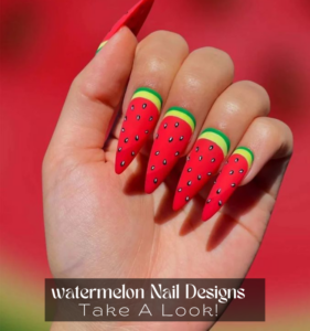 Holo Watermelon Nail Designs