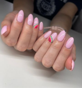 Watermelon Double-French Manicure