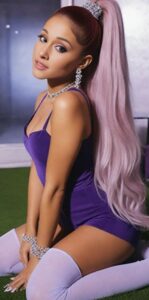 Ariana Grande in purple outfits