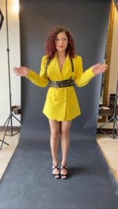 yellow hot dress Drashti Dhami