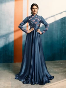 Jennifer Winget with her shimmering blue dress