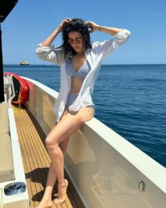Karishma Tanna hot bikini by the yatch