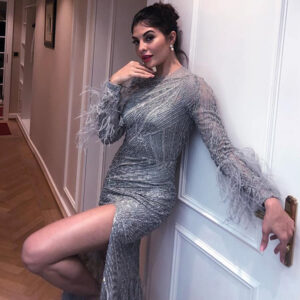 hot high slit dress Jacqueline Fernandez