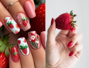 Strawberry Slices Red Nail Polish Ideas