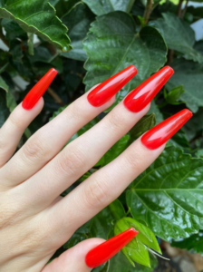 Ruby Jelly Red Nails