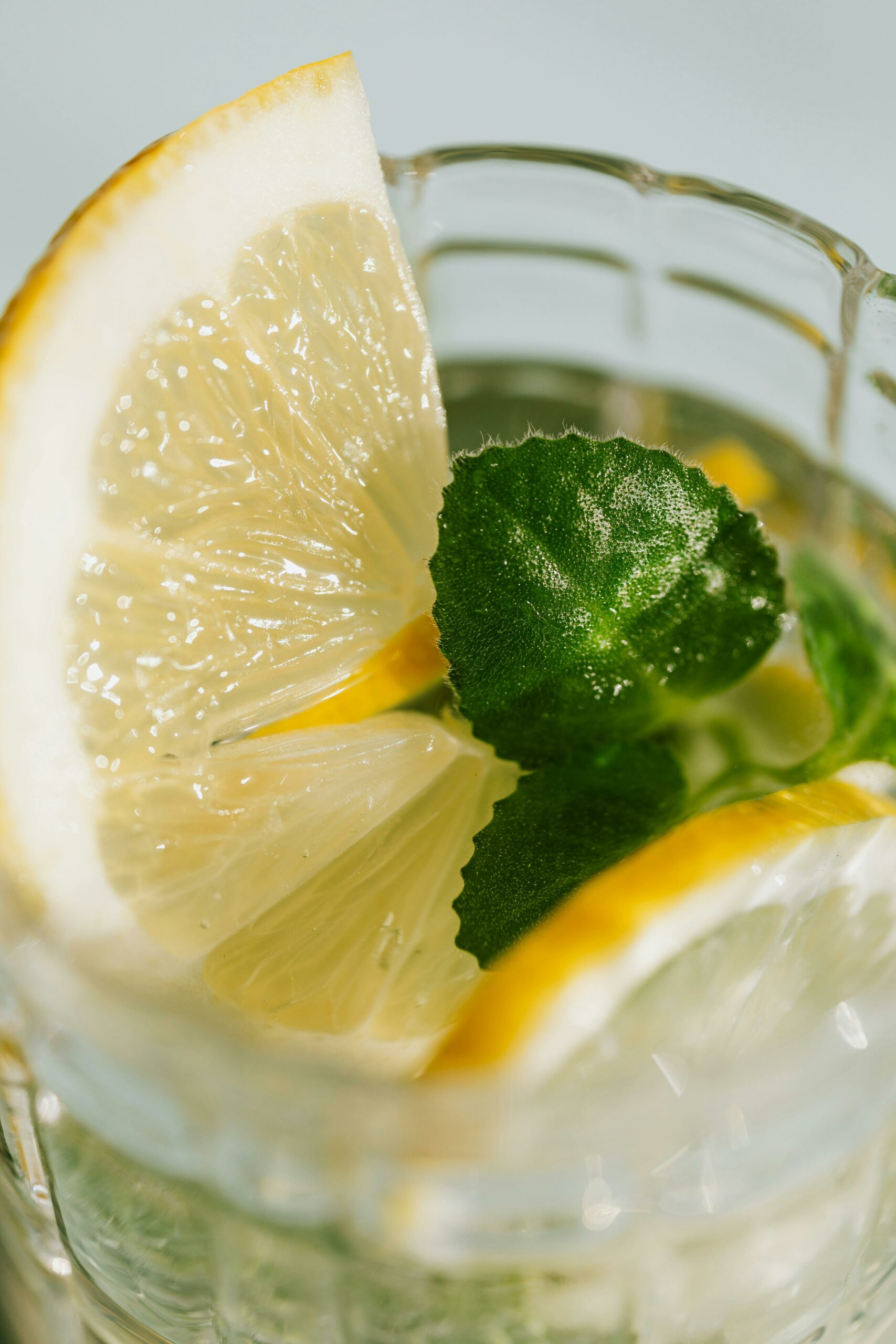 anti-aging regimen lemon and mint water