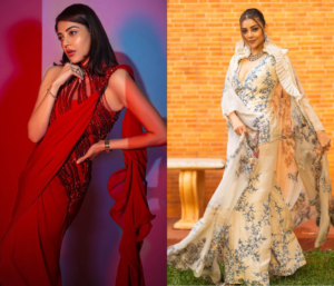 latest stylish hot sarees by Kajal Aggarwal