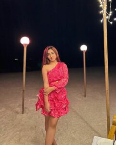 Ashnoor Kaur floral fashion dress