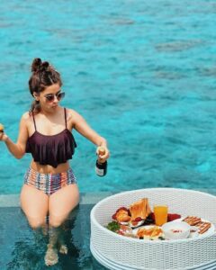 Ashnoor Kaur Bikini poolside