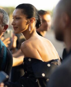 Black Highlights Bella Hadid's Natural Beauty