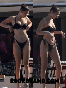 Bella Hadid in black Bikini Photoshoot