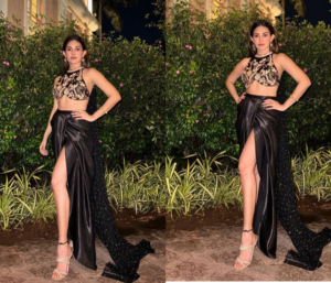 Amyra Dastur sexy black high slit dress