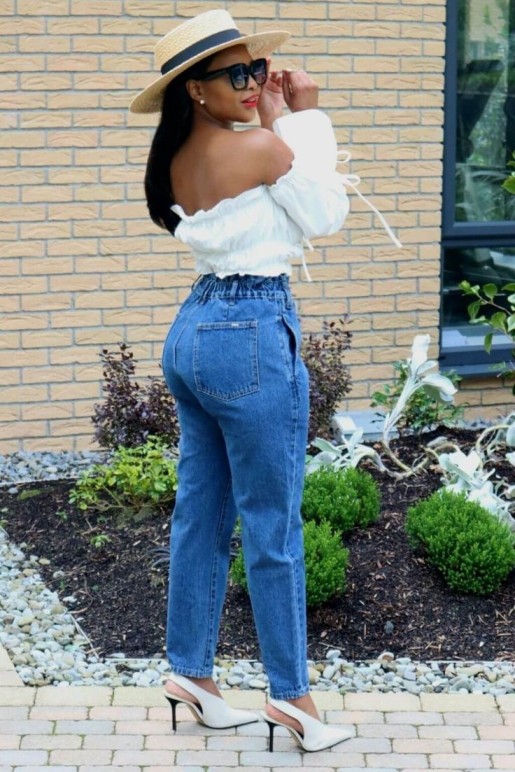 petite jeans paperbag waist