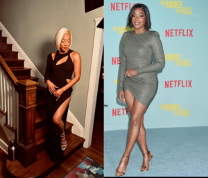Tiffany Haddish sexy high slit dress