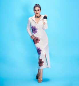 Raveena Tandon sexy casual dress
