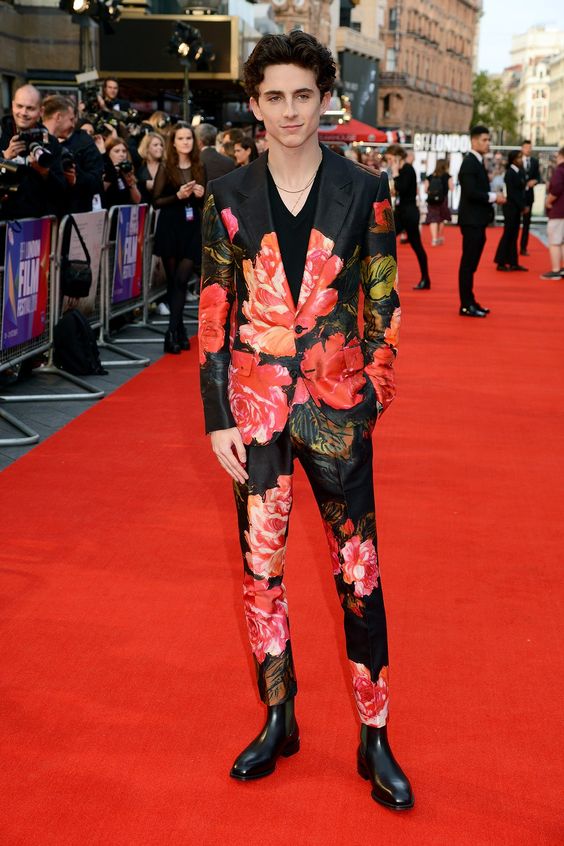 Timothée Chalamet floral suit