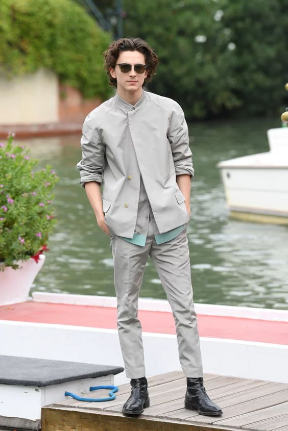 Timothée Chalamet Gray Outfit