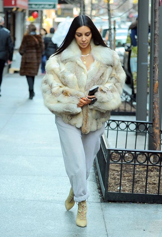 Kim Kardashian fur coat