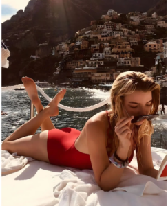 Anya Taylor-Joy's Hot Shot Rocking a Fire-red Strapless Swim Suit