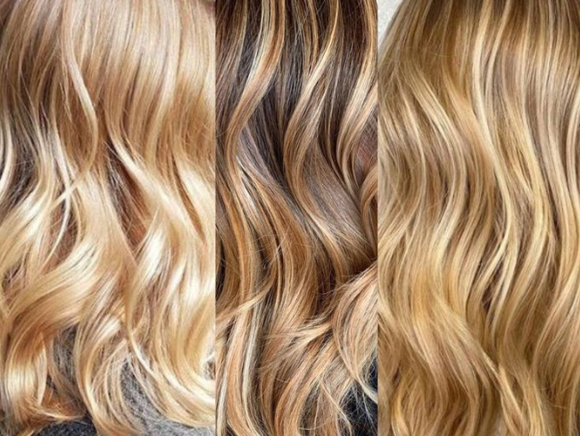 Tape in hair extensions different colors of blonde