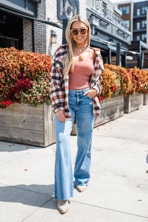 Two-tone wide-leg Jeans