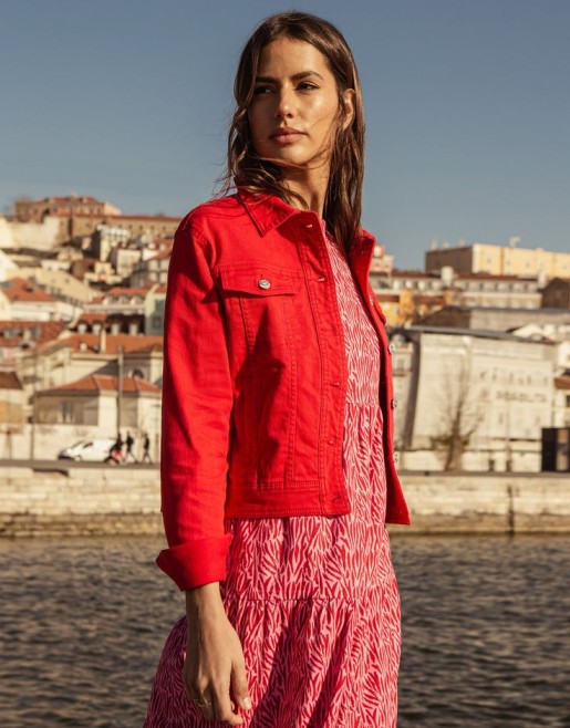 fashionable denim colors Berry Red