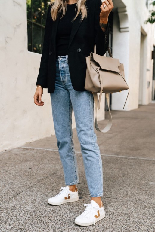 Layering Straight-Leg Jeans with Oversized Outerwear