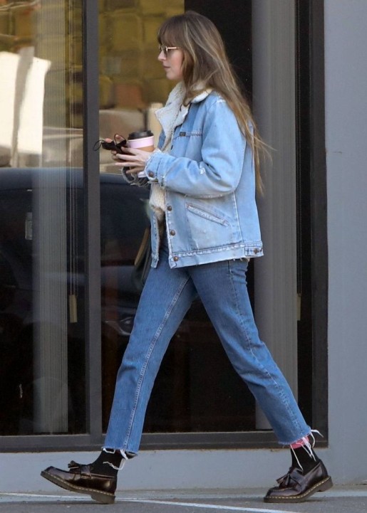 Cropped Jacket with Straight-Leg Jeans