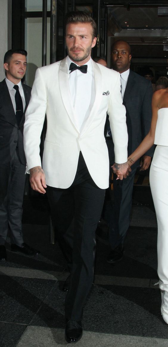 David Beckham red carpet white tux