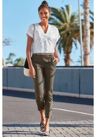 pants for ladies green capri