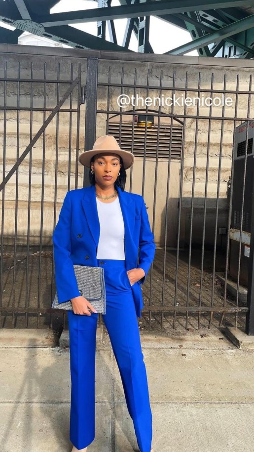 Oversized power suits blue