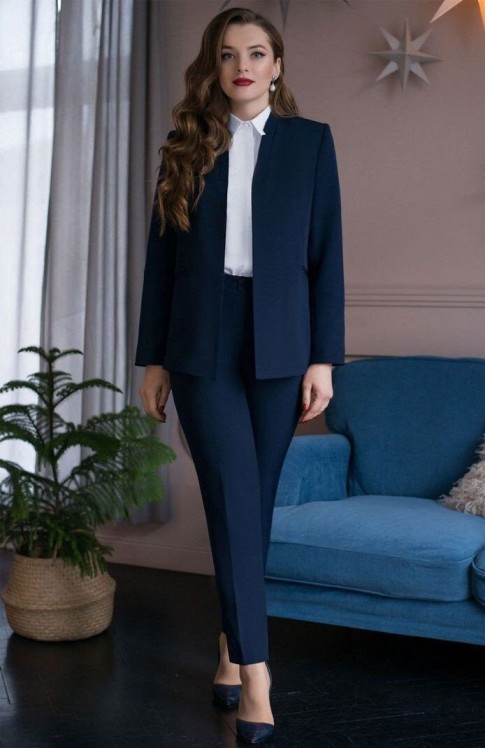 power suit with heels