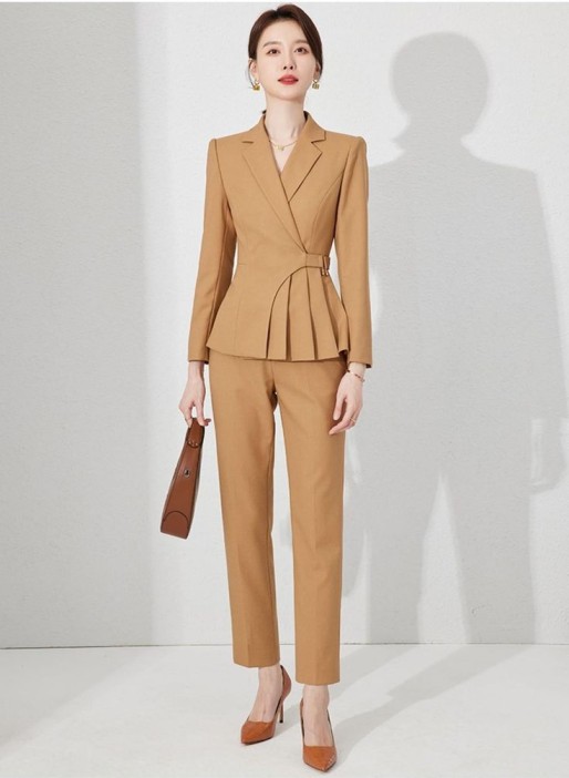 power suit beige