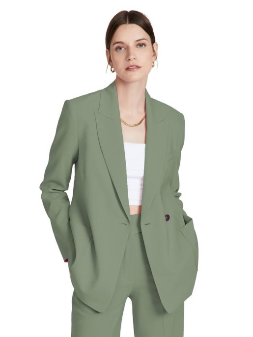 power suit green with tube top
