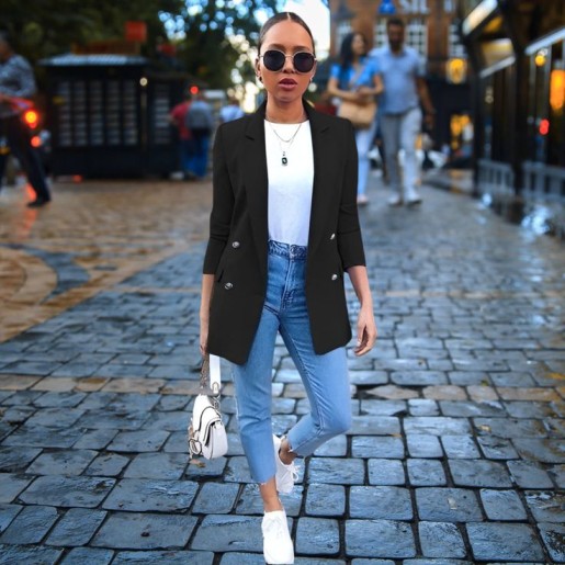 oversized blazer outfits with sneakers