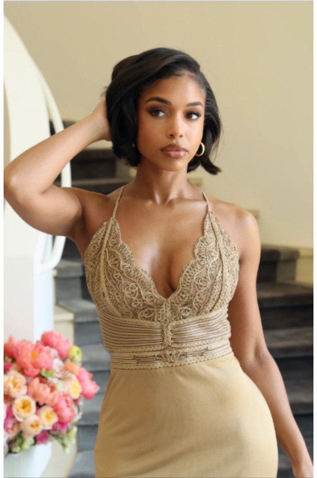 The Iconic Mother’s Day Cerebration’s, Lori Harvey fashion Nude Dress
