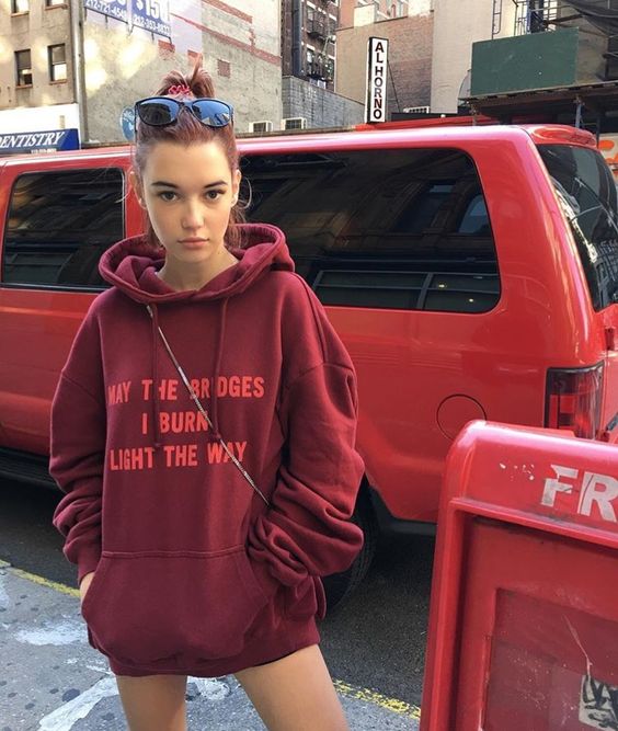 Hoodies for Women maroon with witty little comment 