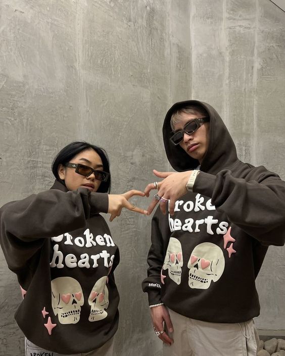 couple hoodies brown 