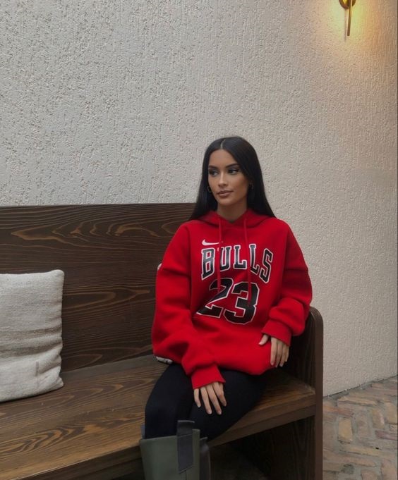 Hoodies for Women red sports team 