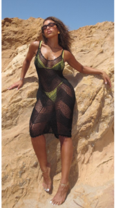 Lori Harvey Stunning Shot Rocking a Mesh Black Cover-Up Bikini Dress Lori Harvey bikini