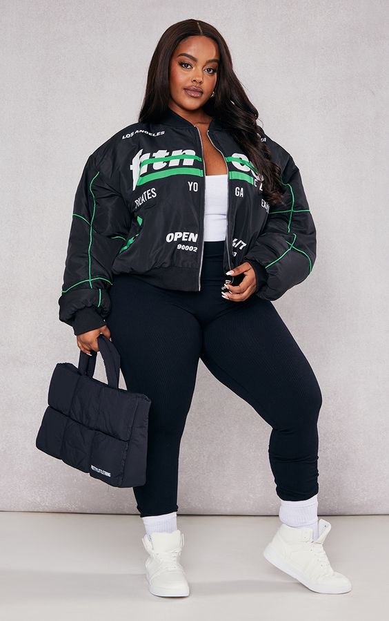 bomber jackets for women black print