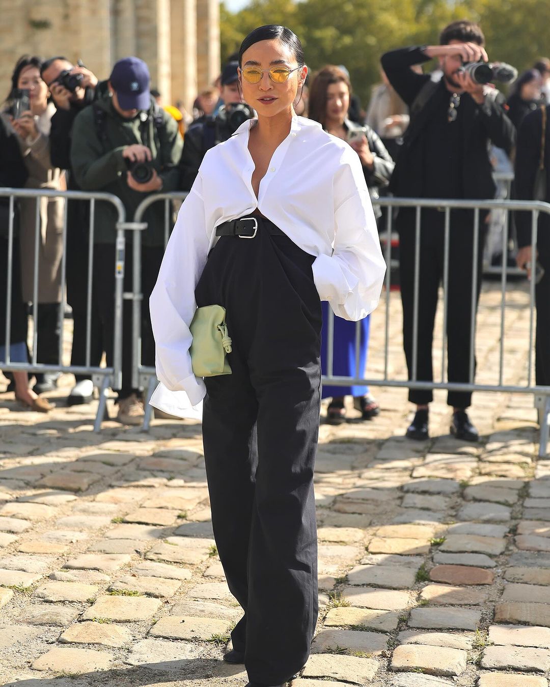 Greta Lee at the Loewe Spring Fashion Show