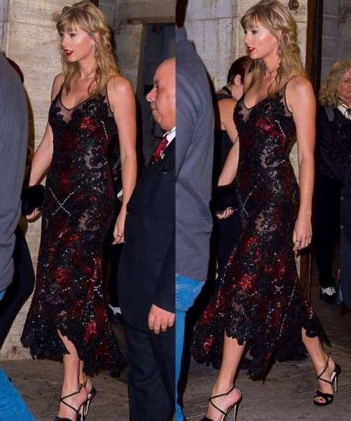 A great way to copy Taylor Swift is to wear a belt with your maxi dress