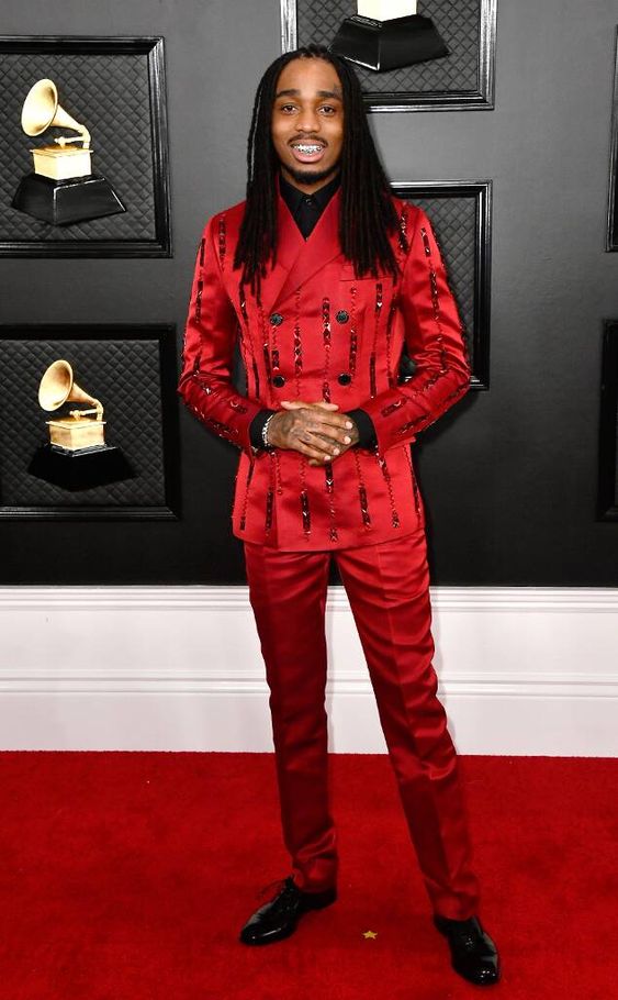 Quavo Red Carpet outfits red outfit